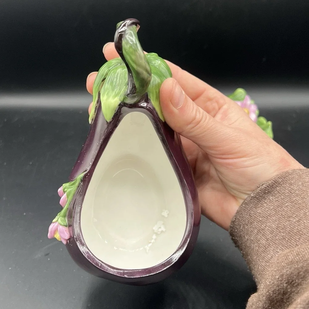 LE JRDN‎ POTAGRE FITZ & FLOYD Classics EGGPLANT Condiment Dish Box ~ Beautiful